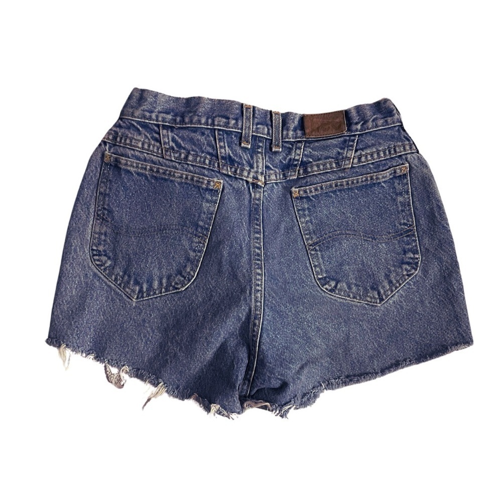 Lee Jeans Vintage Blue Denim Shorts with Frayed Hem || |Size 12 - Picture 3 of 3